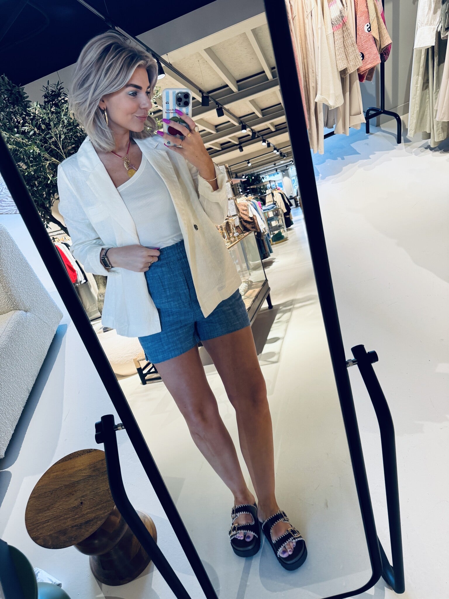 Gaby Short - Light chambray