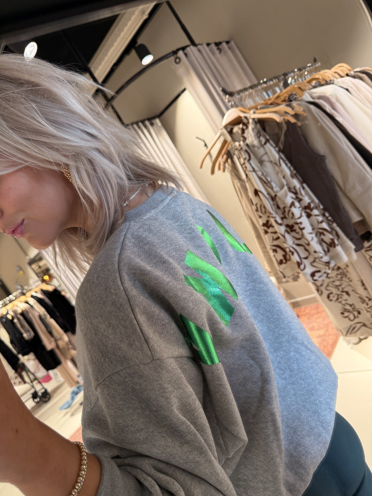 Bibi lucky curve sweater - Grey melee