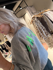 Bibi lucky curve sweater - Grey melee