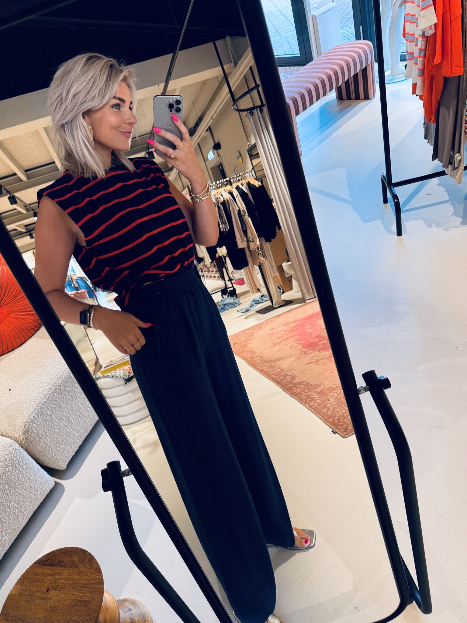 Benji viscose pants - Winter blue