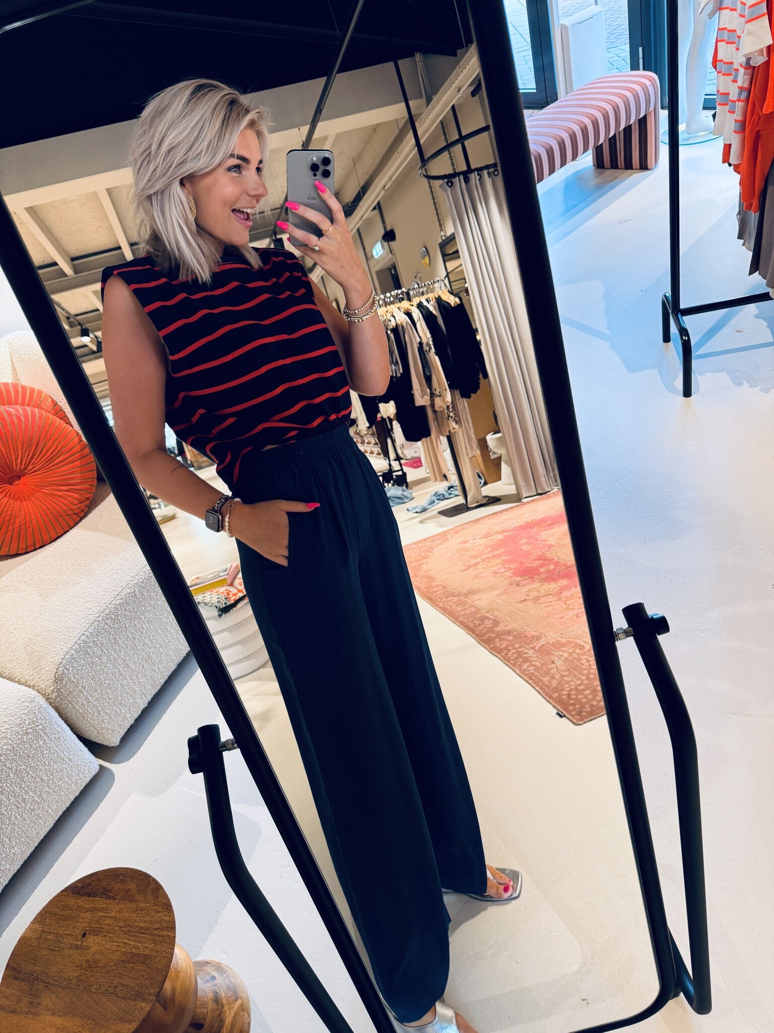 Benji viscose pants - Winter blue