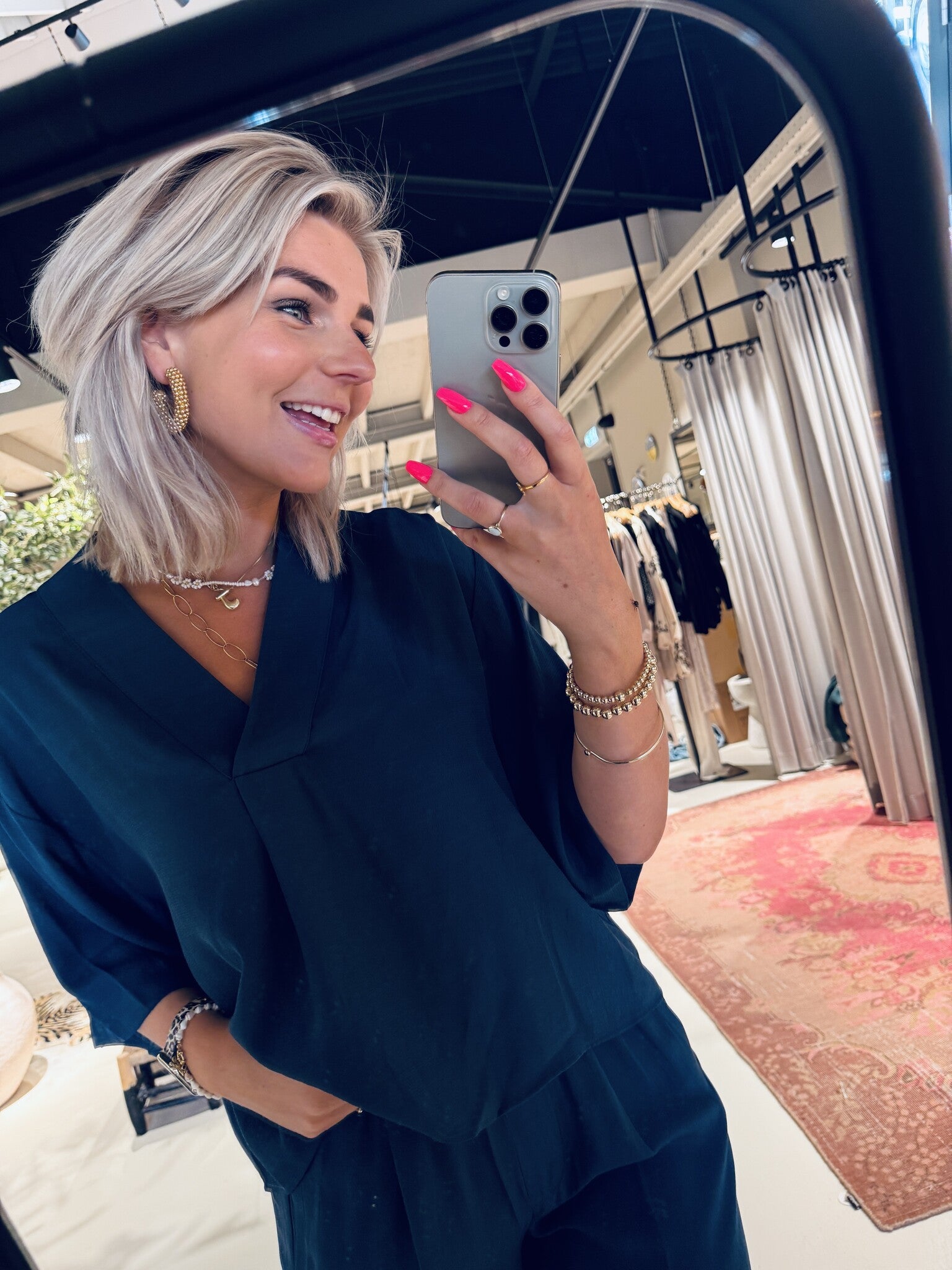 Owen viscose blouse - Winter blue