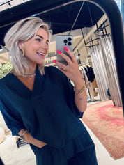 Owen viscose blouse - Winter blue