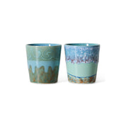 70s ceramics: Van Gogh coffee mugs (set of 2)