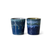 70s ceramics: Van Gogh coffee mugs (set of 2)