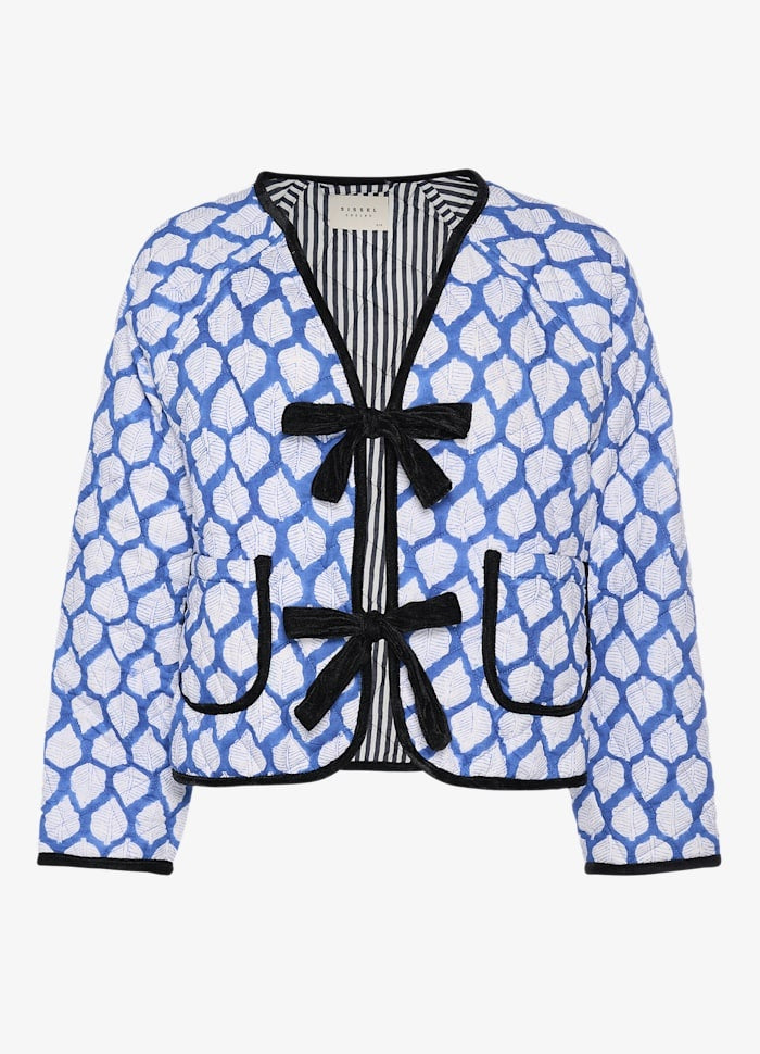 Suvanna Jacket - Organic Cotton Blue Leaves