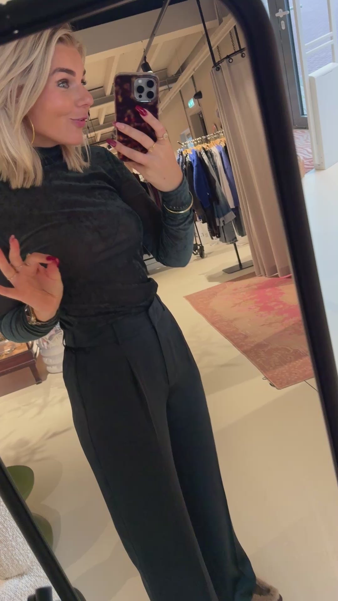 Olya velvet layering mesh top