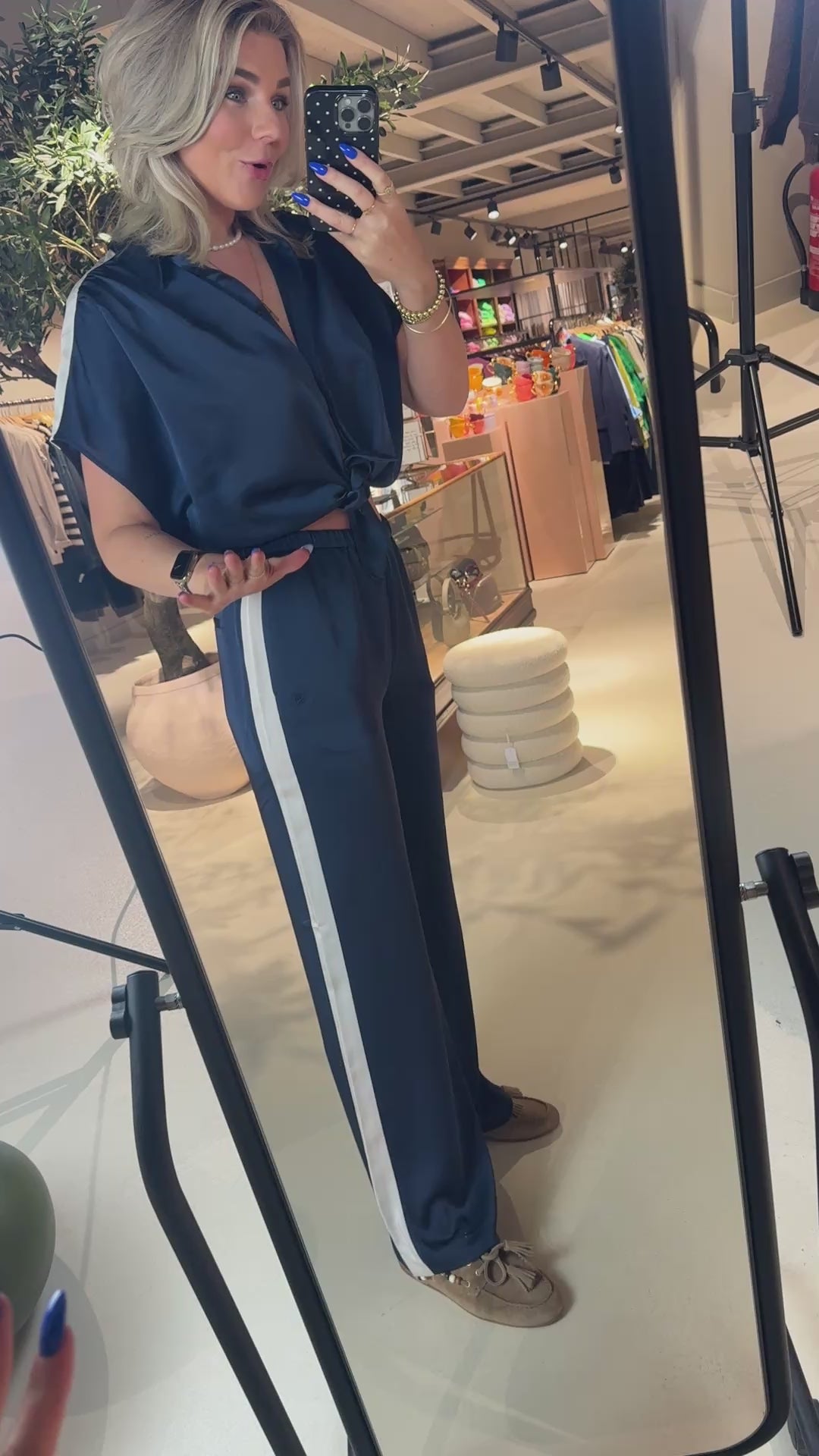 Dare striped satin pants