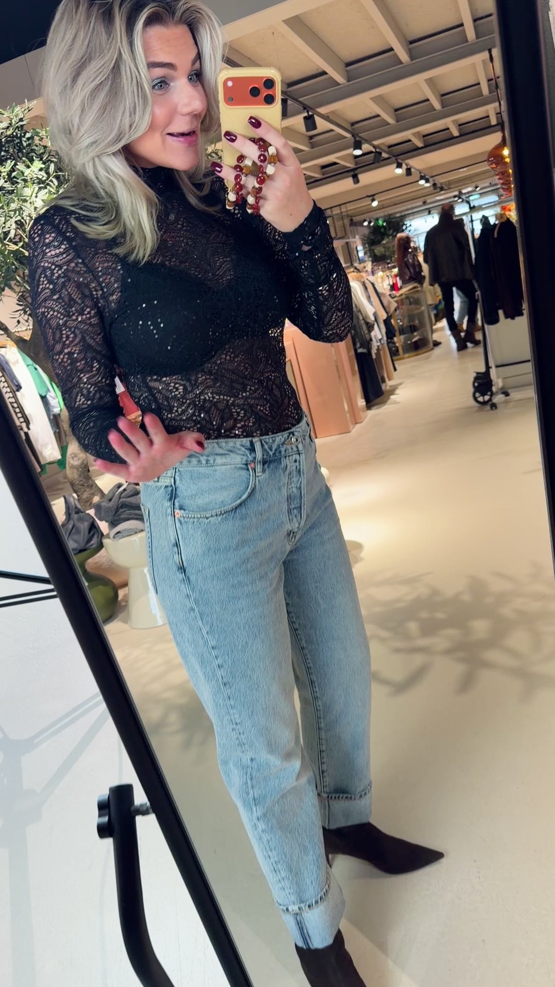 Nicyra Lace Turtle Neck Top