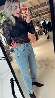 Nicyra Lace Turtle Neck Top