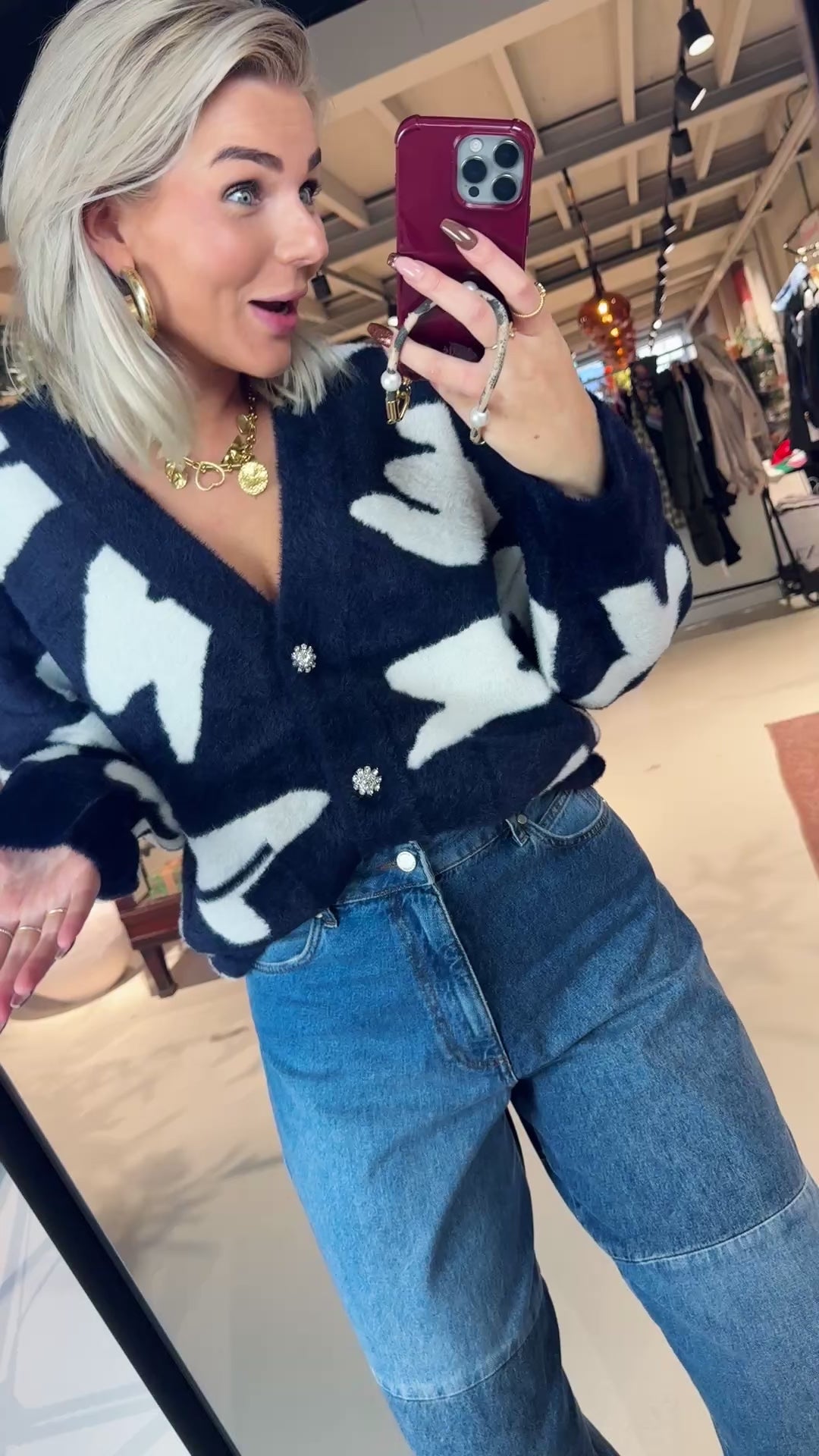 Jarden letters knit cardigan