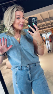 AsjaCC Wrap Denim Top
