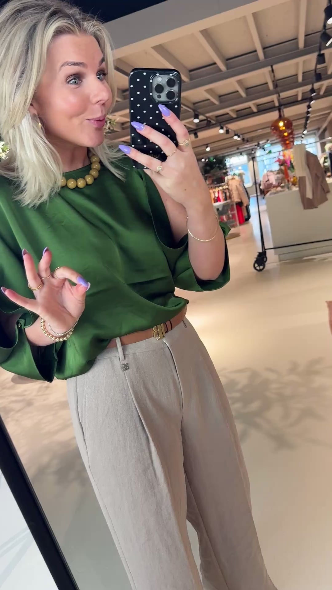 Risette flowing satin top