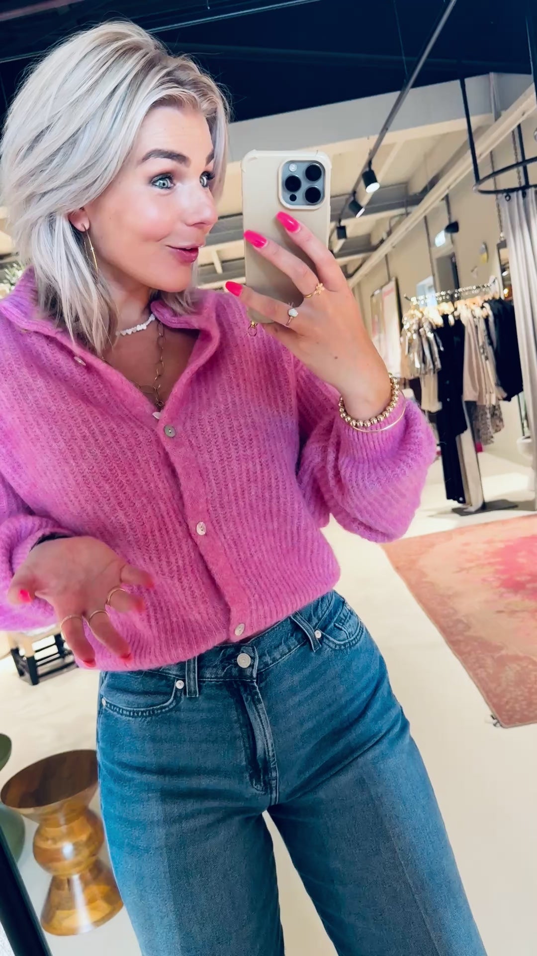 EAST19NH25 Gilet - Rose Bubble Chine