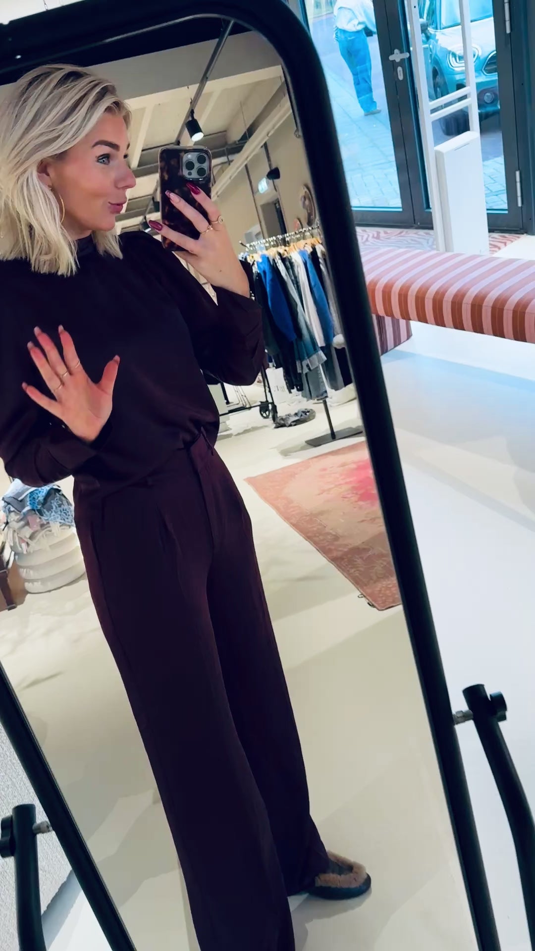 Jules creased satin pants