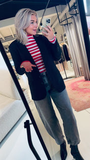 W25N1630 Blazer - Navy stripe