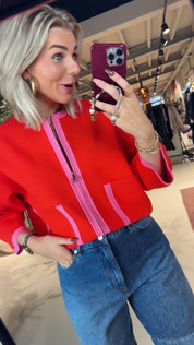 Jani cardigan with contrast