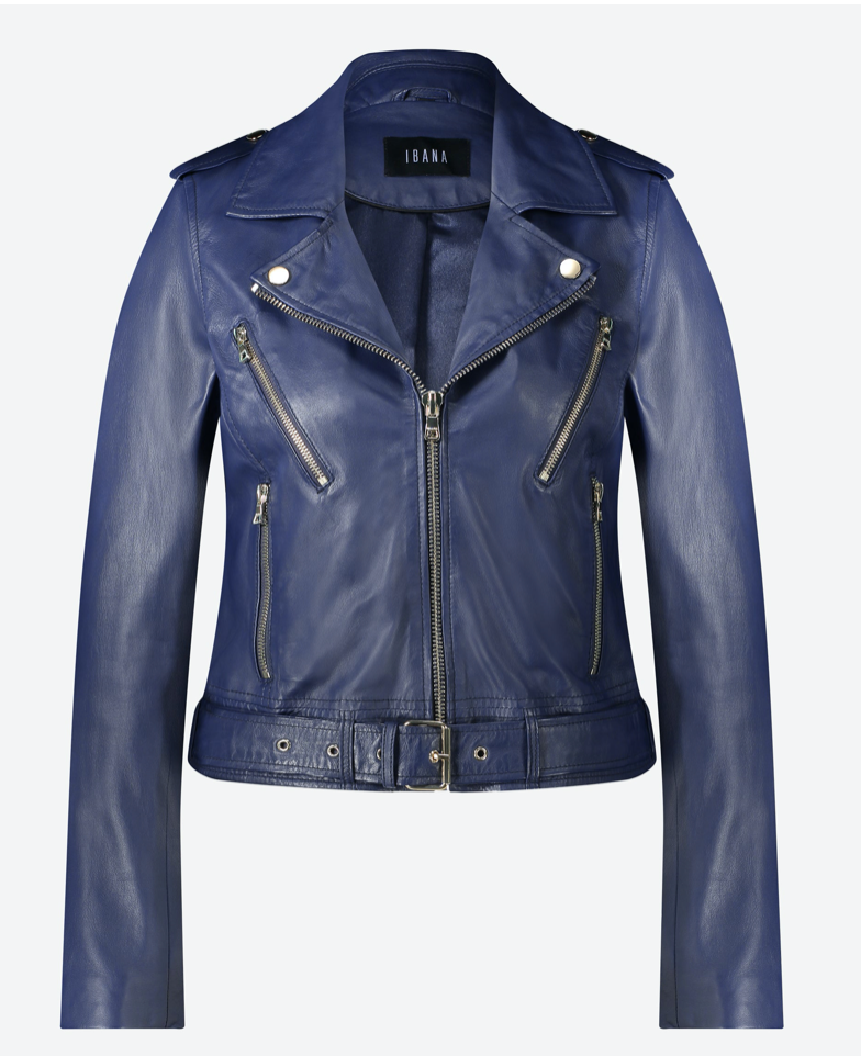 Moss Jacket Leather - Marine Blue