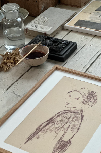 Flowers in my hair 30cm x 40cm