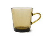 70s glassware: coffee cups mud brown