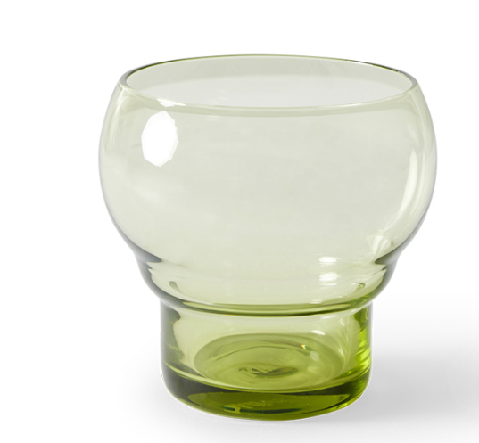 AGL4512 70s glassware: bulb glasses mint green