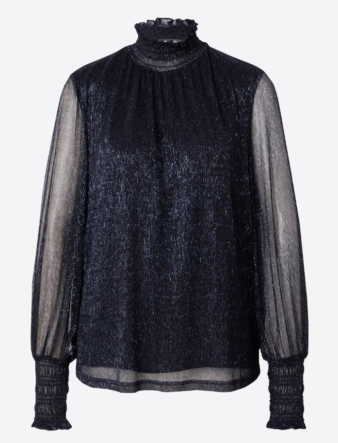 MMXimena Glam LS blouse - Salute Navy