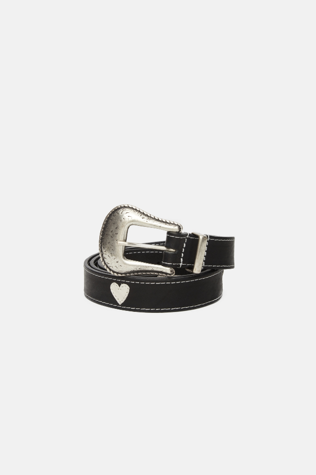 Barny heart belt - black