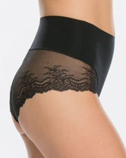 Undie Textable Lace Hi Hipster - Black