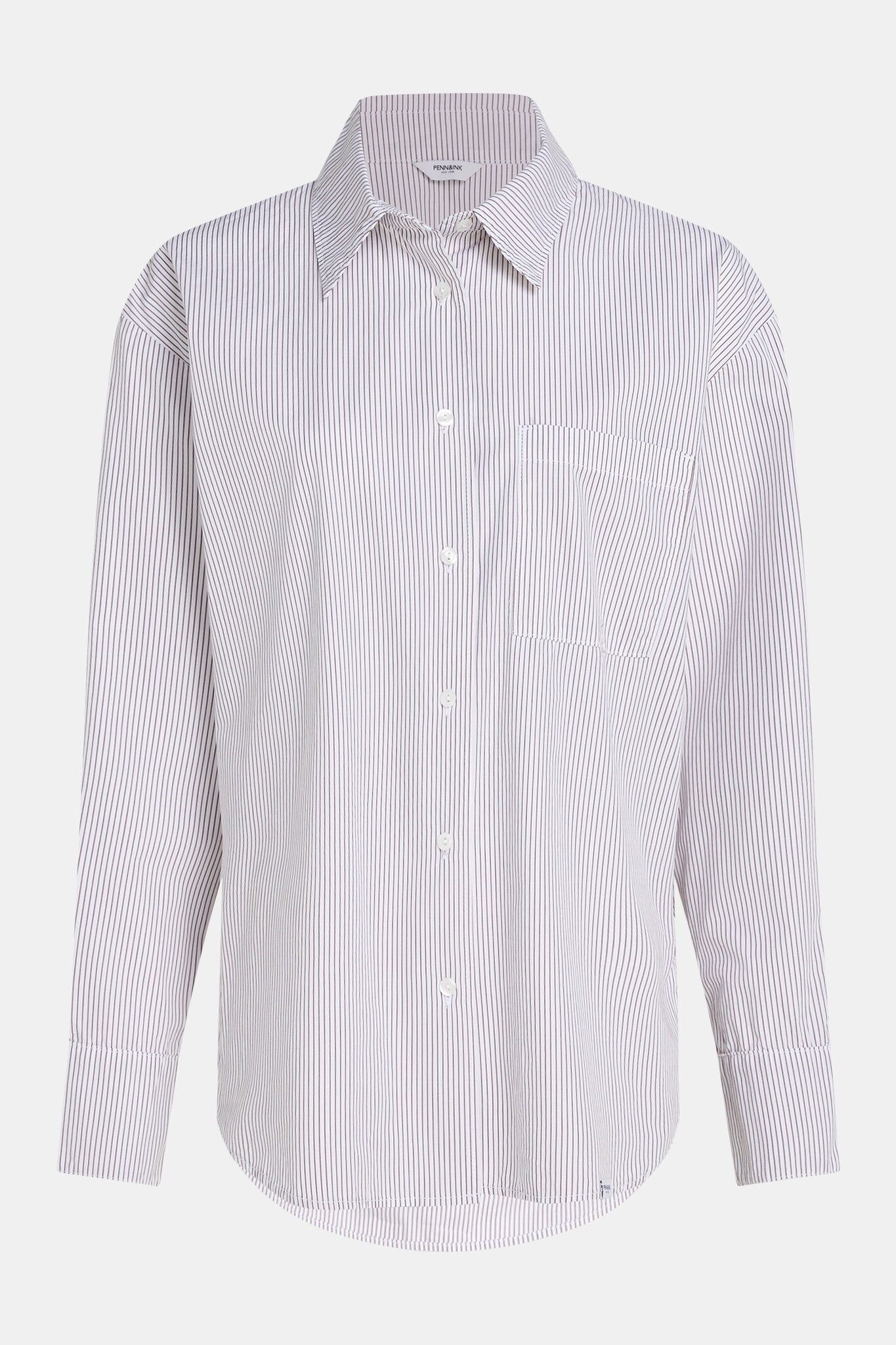 W24Z688 blouse stripe - bizon white